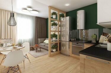 Дизайн интерьера кухни-гостиной 15 кв. м: