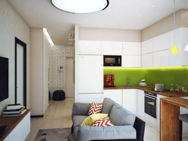 Планировка и дизайн кухни гостиной 16 кв. м