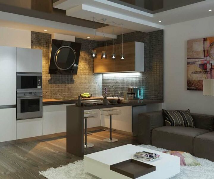 Дизайн интерьера кухни-гостиной 17 кв м
