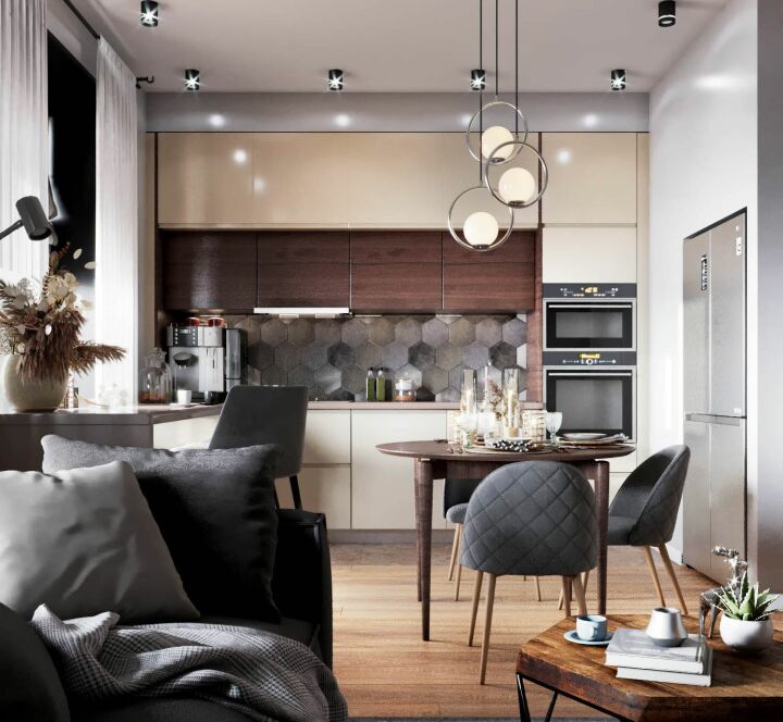 Дизайн кухни-гостиной 17 кв.м: планировки, расстановка мебели и зонирование с фото-примерами