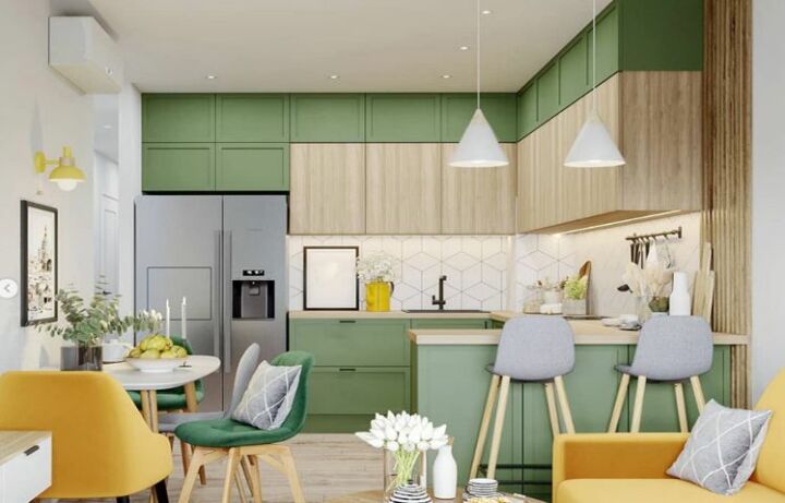 Дизайн кухни-гостиной 17 кв. м: планировка интерьера, зонирование, 50+ фото