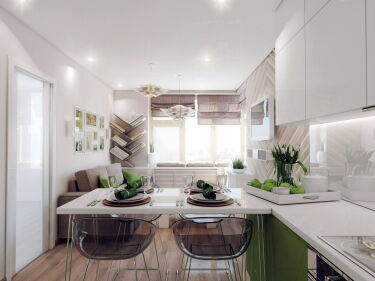 Дизайн кухни площадью 18 кв. метров