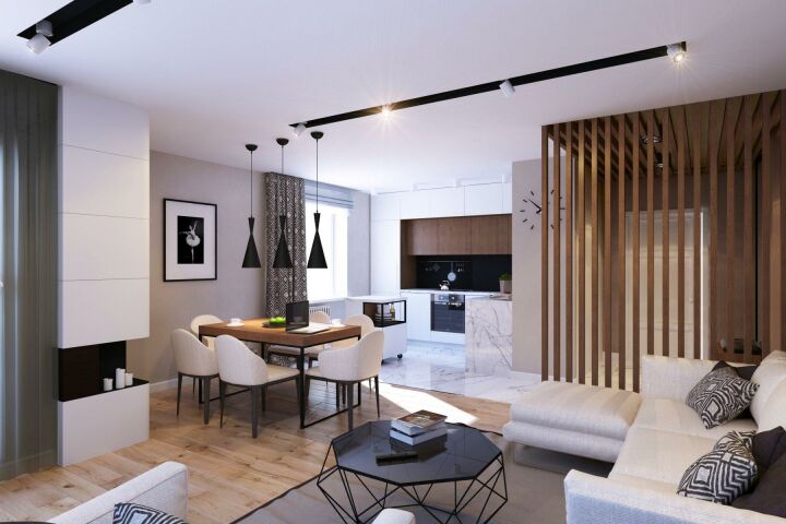 Дизайн кухни-гостиной 20 кв. м. – фото в интерьере, примеры зонирования