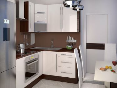 Дизайн кухни в хрущевке с холодильником (89 фото)
