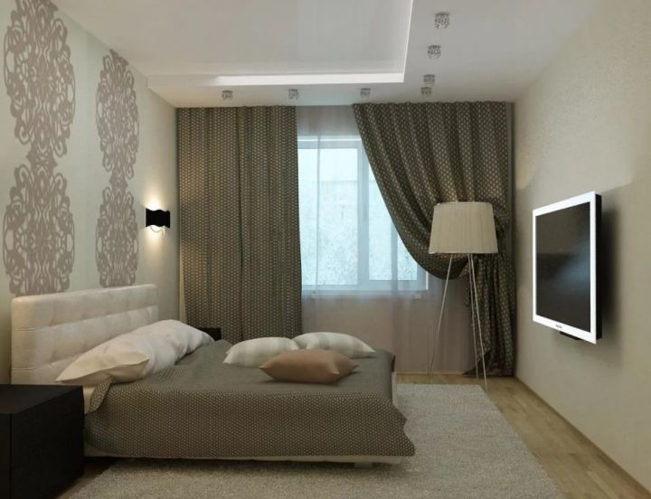 Идеи дизайна спальни 12 кв.м в современном стиле: фото