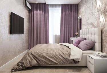100 дизайнерских решений фиолетовой спальни