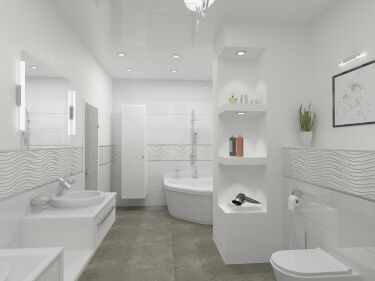Современный дизайн ванной комнаты в светлых тонах