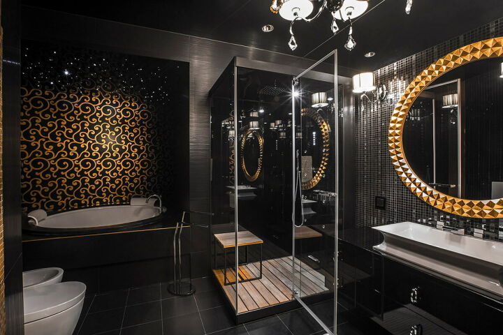 Черная ванна — стильное решение для ванной комнаты