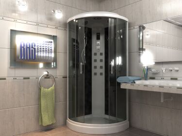 Дизайн ванной с душ кабиной