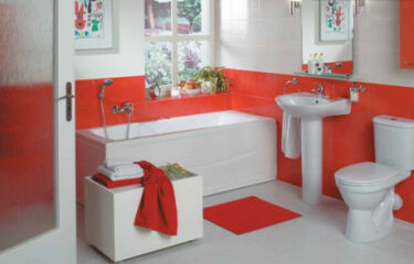 Красная ванная комната дизайн (45 фото)