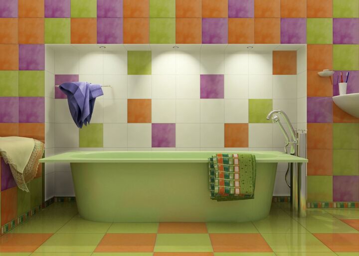 Яркая пестрая ванная