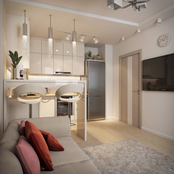 Идеи дизайна оформления маленькой квартиры-студии 25 кв м