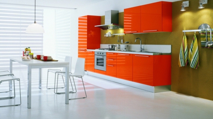 Кухни персикового цвета дизайн