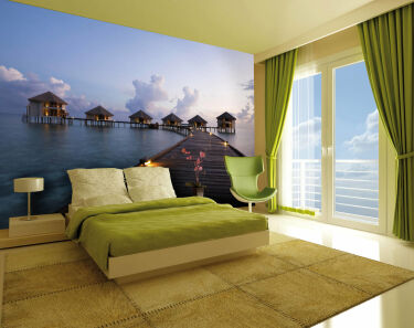 Дизайны гостиной фотообоями