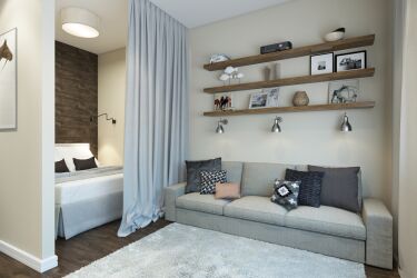 Дизайн комнаты в 14 кв.м — идеи для спальни, детской, гостиной, кухни совмещенной с гостиной