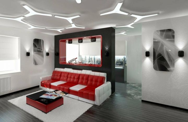 Идеи дизайна гостиной в стиле хай-тек - фото реальных интерьеров и советы | SALON