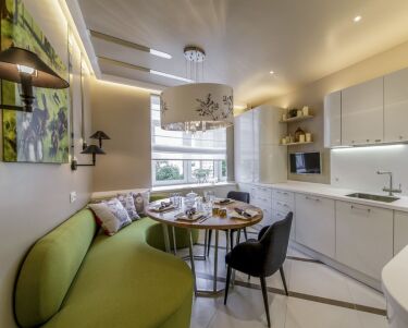 Создаем зону отдыха в интерьере кухни 10 кв. м: фото лучших идей дизайна с диваном