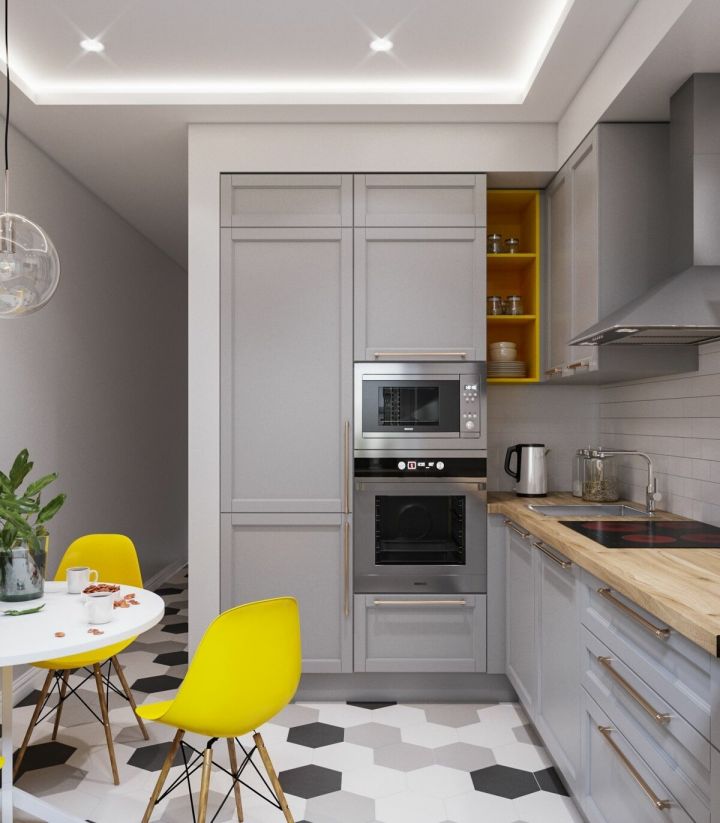 Модный дизайн кухни 9 кв. м в 2022 году - 60 фото-идей