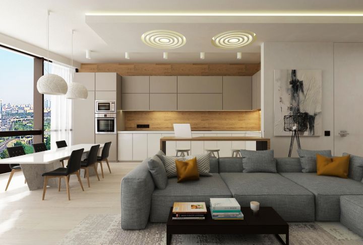 Фото: Дизайн кухни - Интерьер квартиры 70 кв.м. в стиле современной классики, ЖК «Семь столиц»