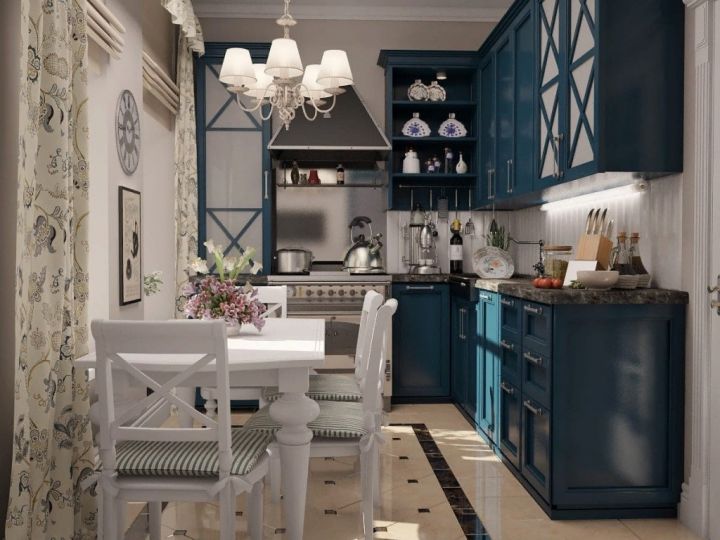 Классический синий кухонный гарнитур