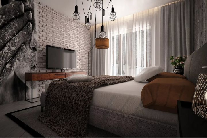 Дизайн спальни современный уютный лофт спальня 2022