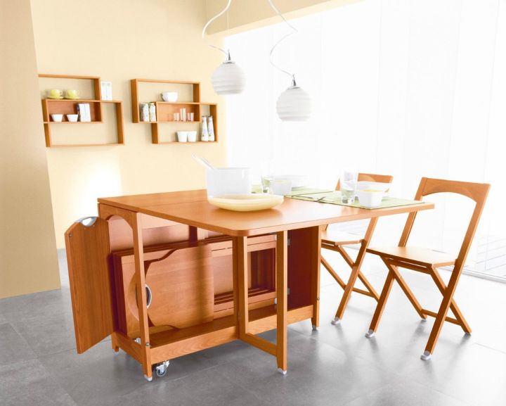 Кухонный стол-трансформер для маленькой кухни (36 фото): особенности устройства и изготовления