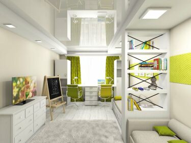 Узкая детская комната: примеры расстановки мебели и правила сочетания интерьера