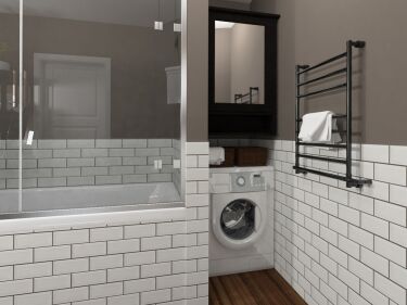 Дизайны маленькой ванной с машинкой