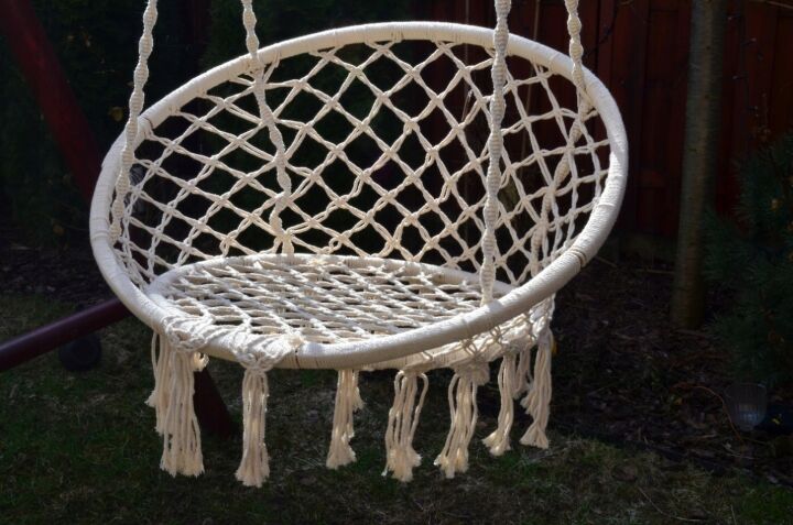 Кресло подвесное плетеное своими руками из веревок