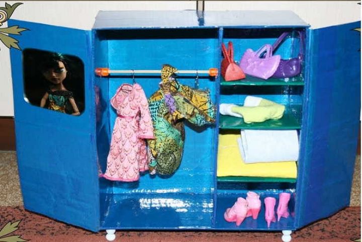 Делаем шкаф для кукол из бумаги, картона, коробки и фанеры: мастер-класс