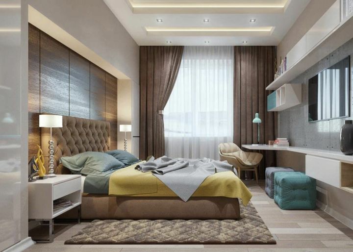 Дизайн спальни 15 кв.м. (80 фото)