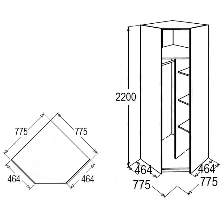 Схема сборки углового шкафа своими руками