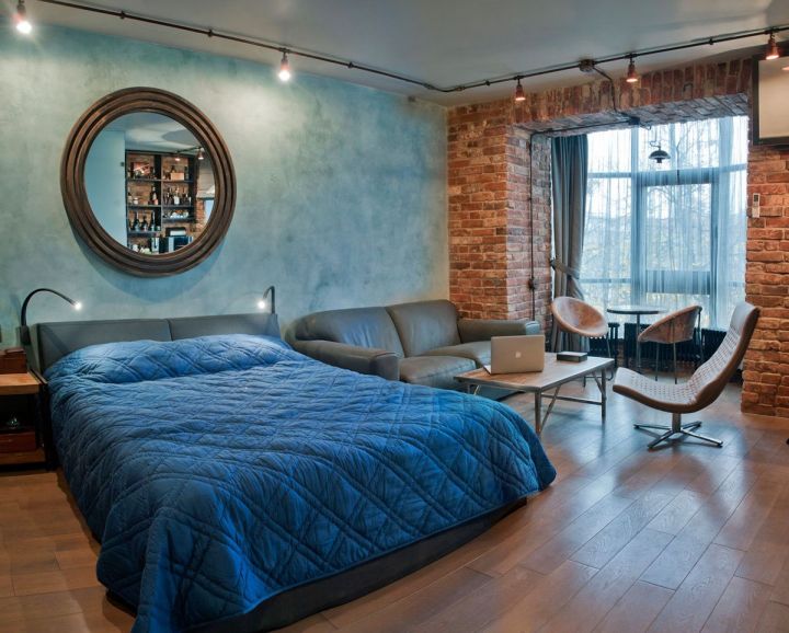 Спальня и гостиная в одной комнате: Дизайн интерьера, зонирование, фото идеи