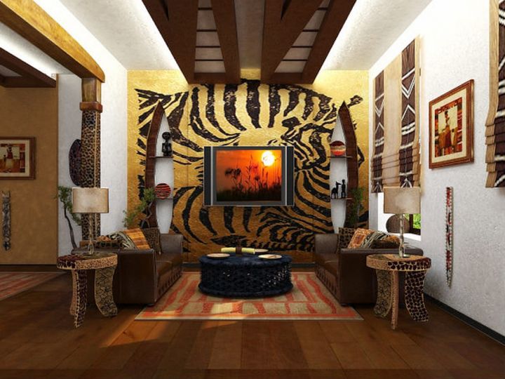 Необычный интерьер спальни в африканском стиле