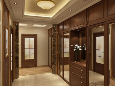 Дизайн коридора пол коричневый