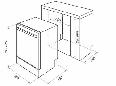 Размеры шкафа под встраиваемую посудомоечную машину