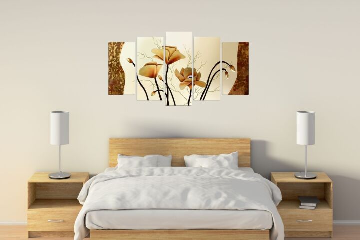 Картина над кроватью в спальне: какую лучше повесить, 50+ фото