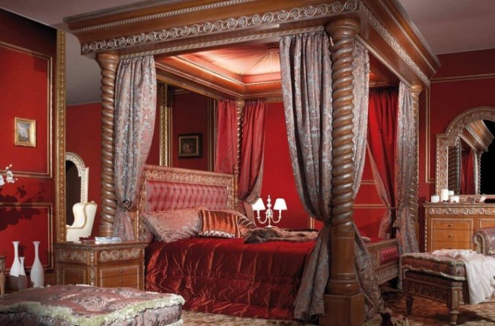 Красная спальня, дизайн спальни в красном цвете - фото интерьеров — Trimio