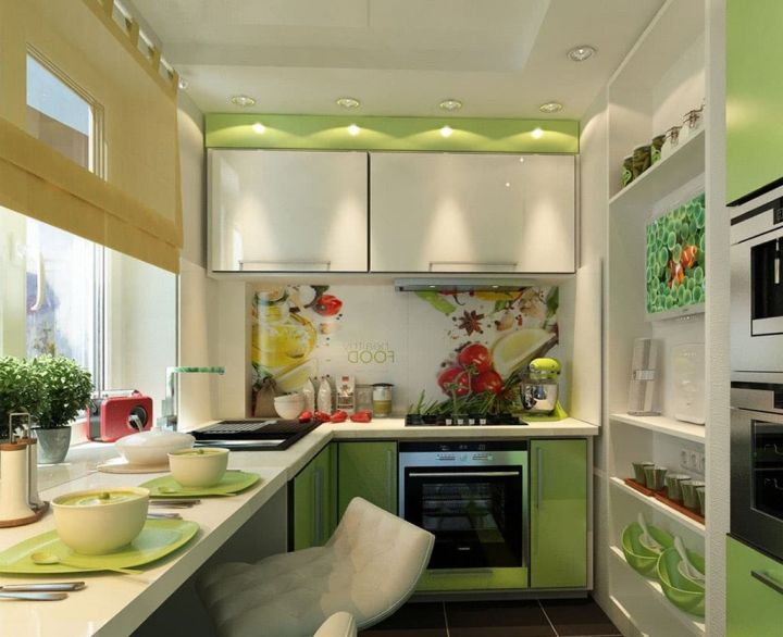 Дизайн кухни площадью 4 кв. метров: 35 идей с фото оформления интерьера