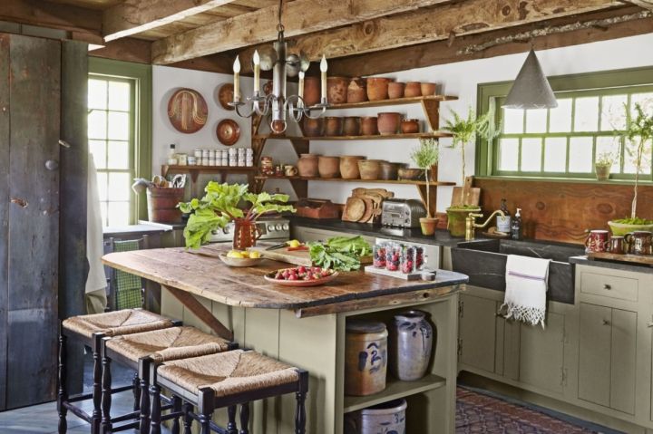 Интерьер кухни в деревянном доме из бруса (фото): каким он может быть