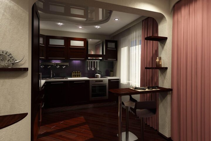 Зонирование совмещенной кухни и гостиной в квартире с помощью барной стойки