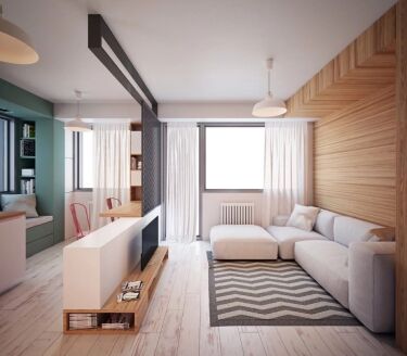 Дизайн квартиры-студии в нео-классическом стиле. Фото проекта