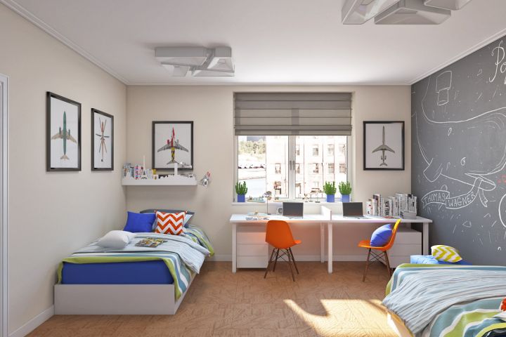 Дизайн подростковой комнаты для 2 мальчиков: идеи и фото