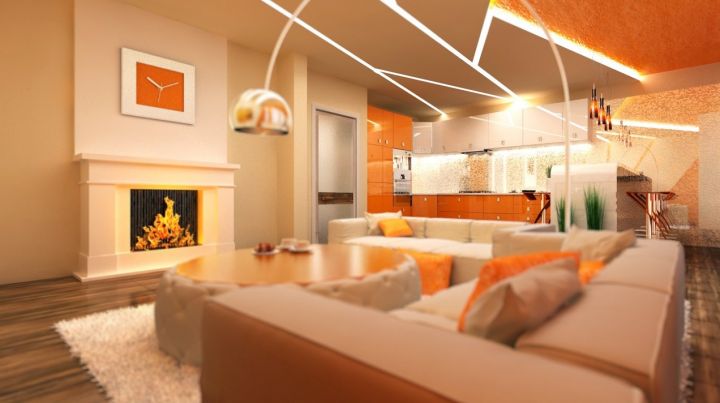ярко оранжевый дизайн интерьера | Living room orange, Orange rooms, Living room color schemes