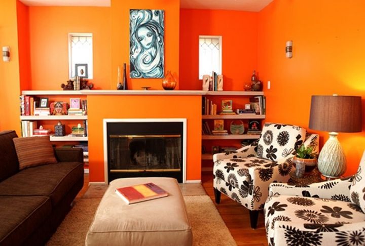 С какими цветами в интерьере сочетается оранжевый: фото самых удачных вариантов