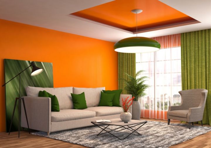 Оранжевые обои в интерьере комнаты: сочетания, правильный выбор