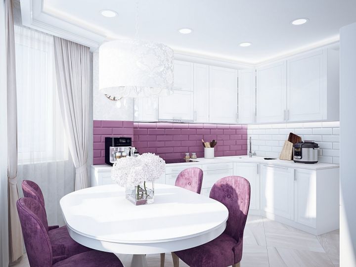 Фиолетовая кухня – идеи дизайна интерьера с реальными фото