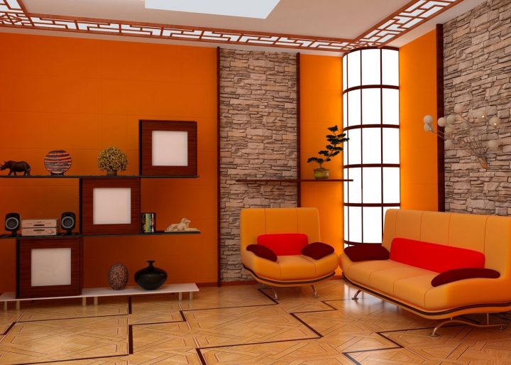 Оранжевая гостиная: дизайн интерьера гостиной в оранжевых тонах, 30+ фото