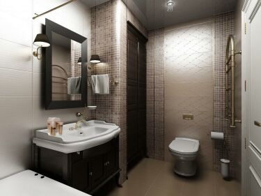 Современный дизайн ванной комнаты с туалетом и стиральной машиной (63 фото)