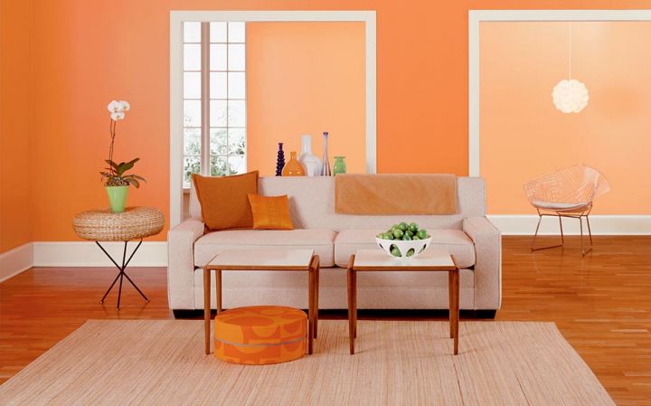 Персиковый цвет в интерьере: сочетание с другими цветами стен